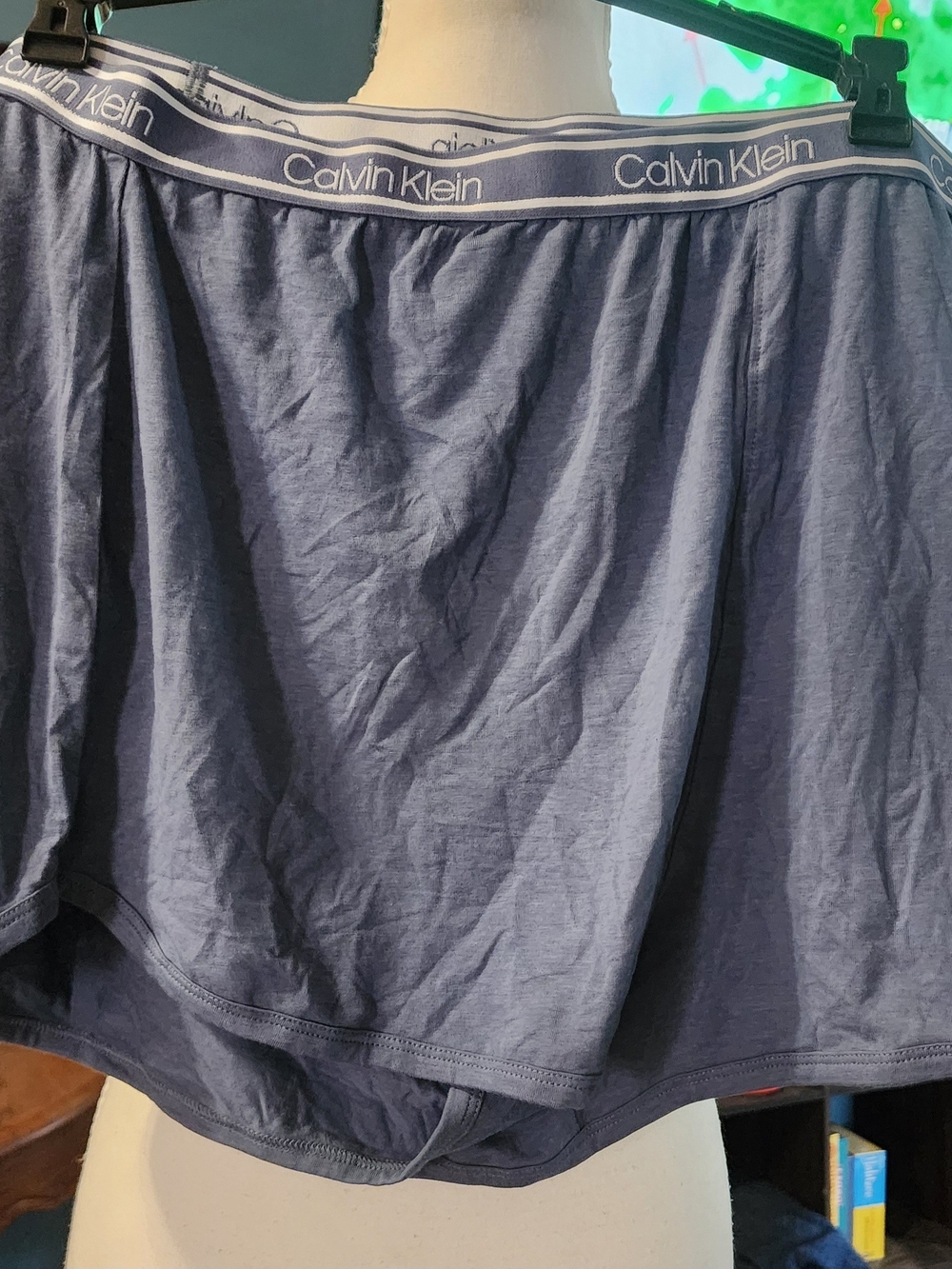 Calvin Klein Men’s Boxer Shorts - Blue with White Logo Waistband Sz XL NWT